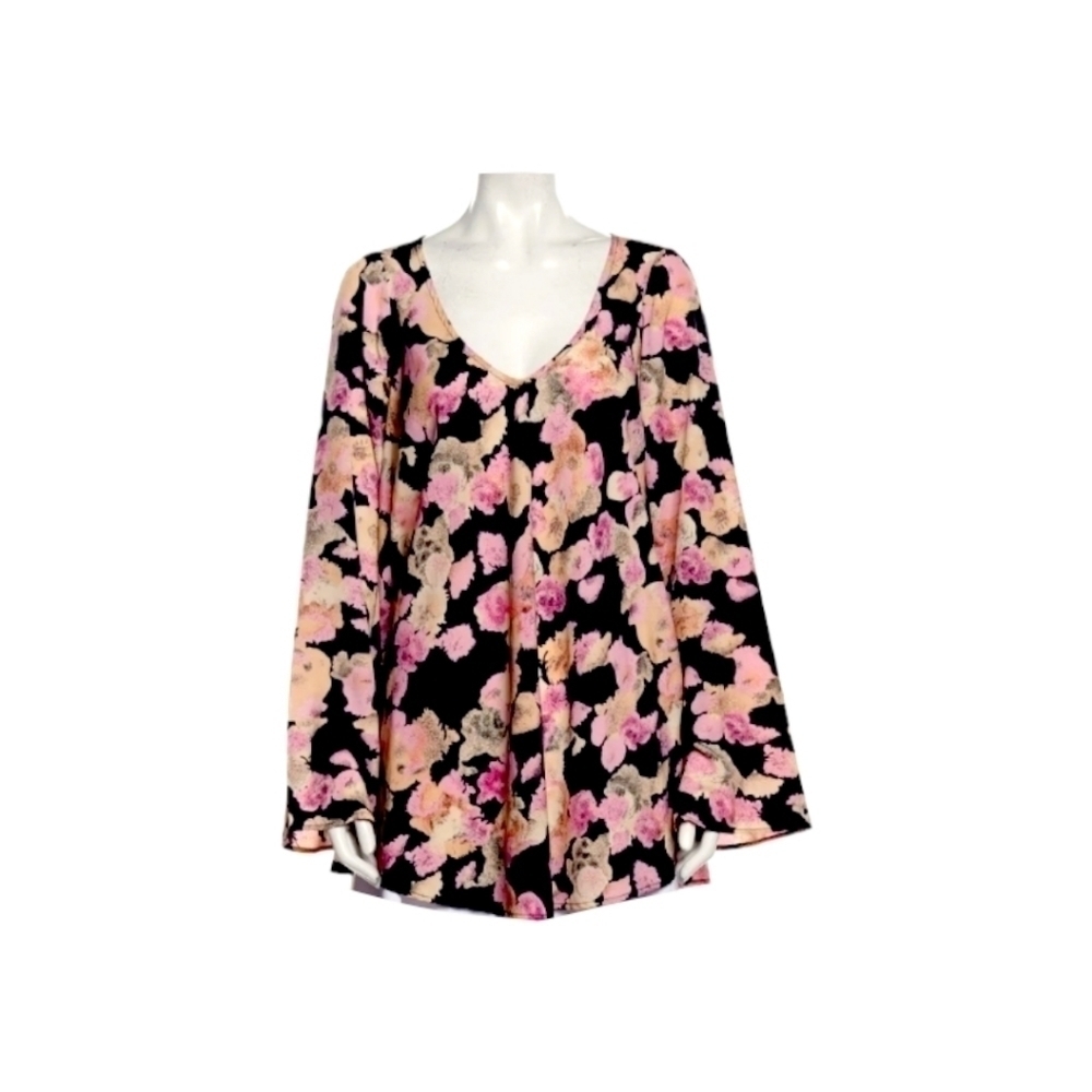 For Love & Lemons Pink Floral Oversized Tunic Top